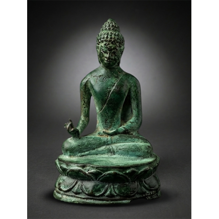 18th Century Shan Bronze Buddha Statue - Rare Vitarka Mudra