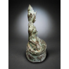 Tārā on a lotus throne bronze