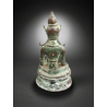 Tārā on a lotus throne bronze