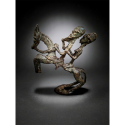 Rare Dogon Bronze Équestre du Couple Primordial