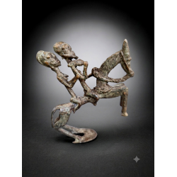 Dogon Primordial Twin Couple on Horseback Bronze