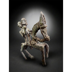 Rare Dogon Bronze Équestre du Couple Primordial
